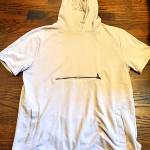 Short sleeve Men's Kangroo Pouch Hoodie w/ zip pocket